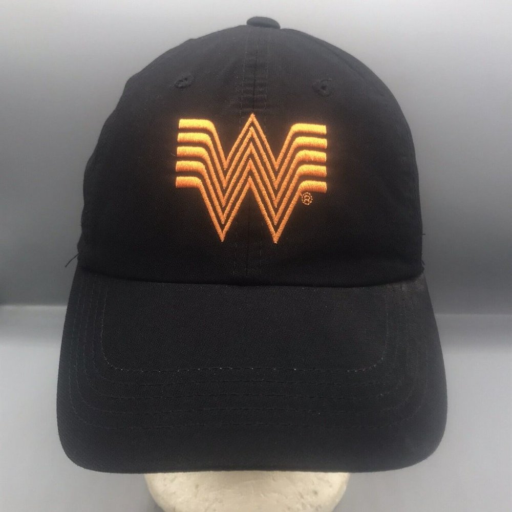 Whataburger Adult One Size Employee Black Cap Hat Adjustable Workwear OSFA